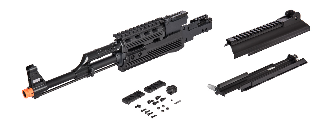GOLDEN EAGLE AK-47 RIS FRONT BARREL ASSEMBLY W/ RAILED RECEIVER COVER (BLACK) - Click Image to Close