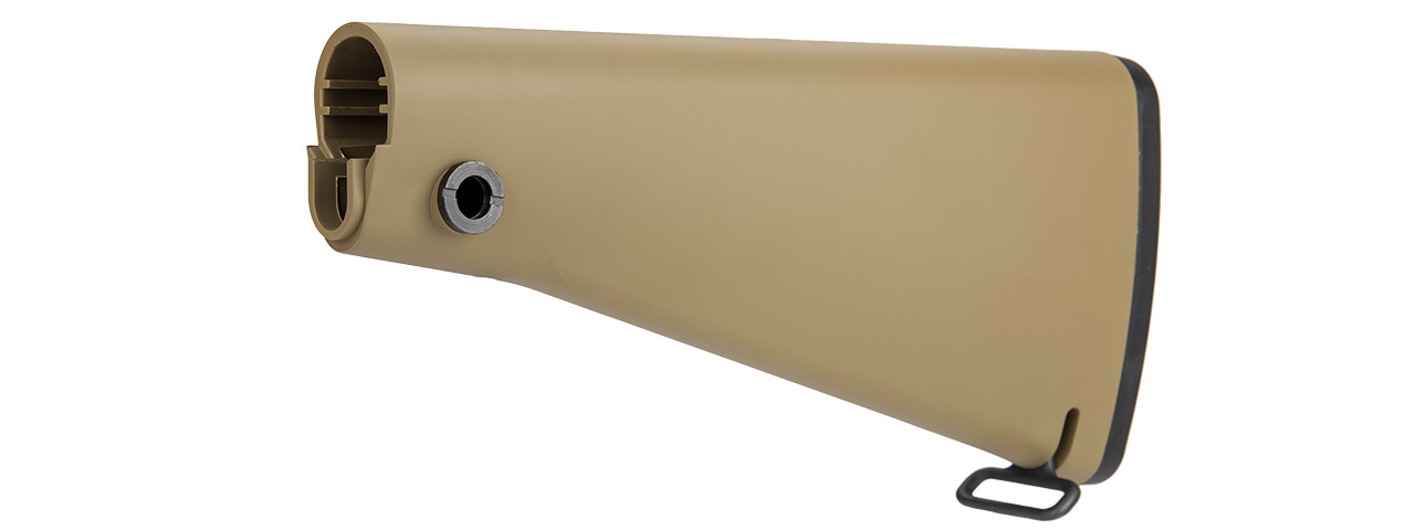 GOLDEN EAGLE FIXED POLYMER FULL LENGTH AIRSOFT RIFLE STOCK (TAN) - Click Image to Close
