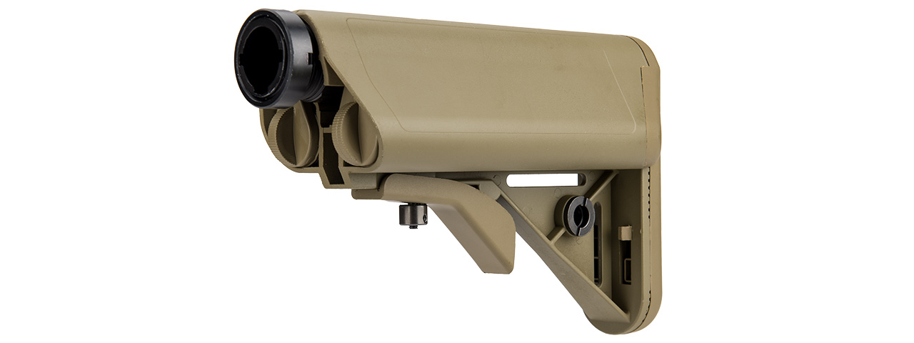 GOLDEN EAGLE RETRACTABLE SOPMOD STOCK W/ BUFFER TUBE (TAN) - Click Image to Close