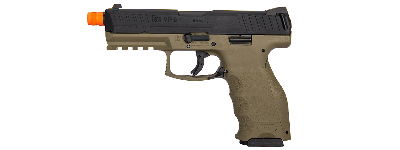 HK-2275025 H&K VP9 Gas Blowback Airsoft Pistol (Dark Earth / Black) - Click Image to Close