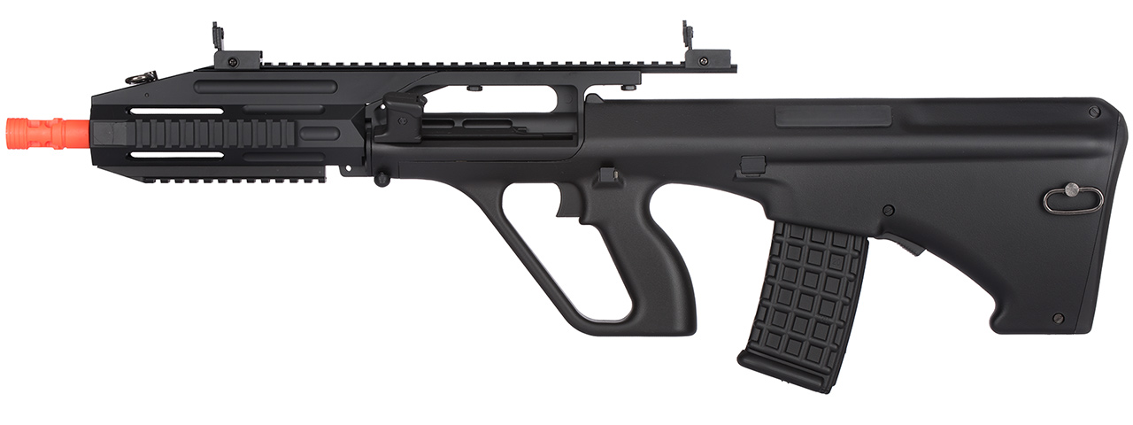 JG0450B AUG A3 RIFLE QUAD RIS AEG AIRSOFT RIFLE (BLACK) - Click Image to Close