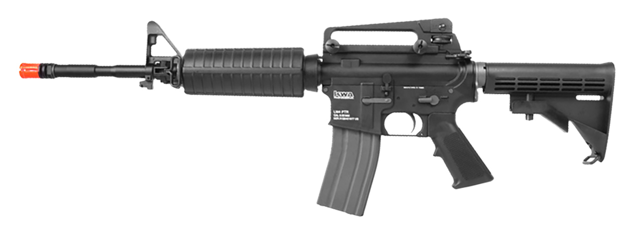 KWA Full Metal PTR LM4 Airsoft Gas Blowback Rifle (Color: Black) - Click Image to Close