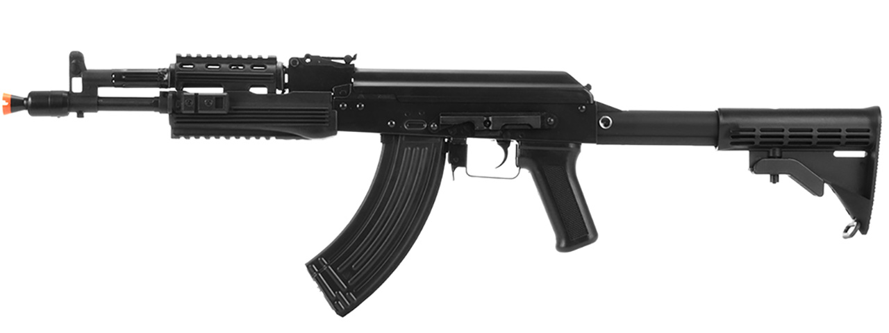 LCT Airsoft AK-104 Assault Rifle AEG w/ Folding Stock (Black) - Click Image to Close