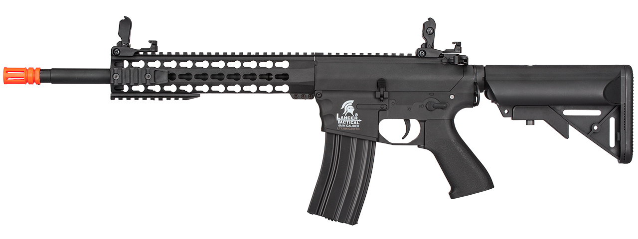 Lancer Tactical Low FPS Gen 2 10" KeyMod M4 Evo Airsoft AEG Rifle (Color: Black) - Click Image to Close