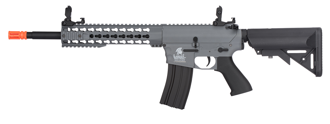 Lancer Tactical Gen 2 10" KeyMod M4 Evo Airsoft AEG Rifle - Gray (Battery and Charger Included) - Click Image to Close