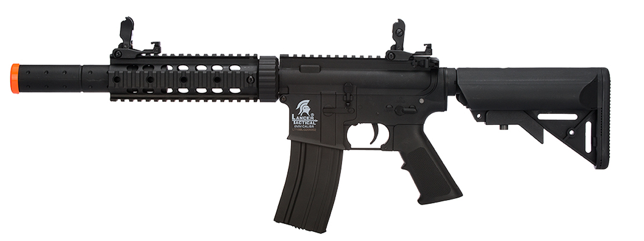 Lancer Tactical Low FPS Gen 2 M4 SD Carbine Airsoft AEG Rifle with Mock Suppressor (Color: Black) - Click Image to Close