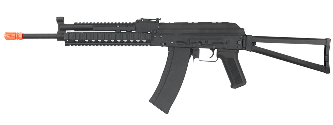 Lancer Tactical Full Metal AK-74 KTR RIS AEG Airsoft Rifle (BLACK) - Click Image to Close