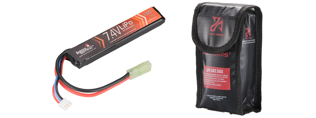 Lancer Tactical 7.4V 1000mAh 20c Stick Lipo Battery - Click Image to Close