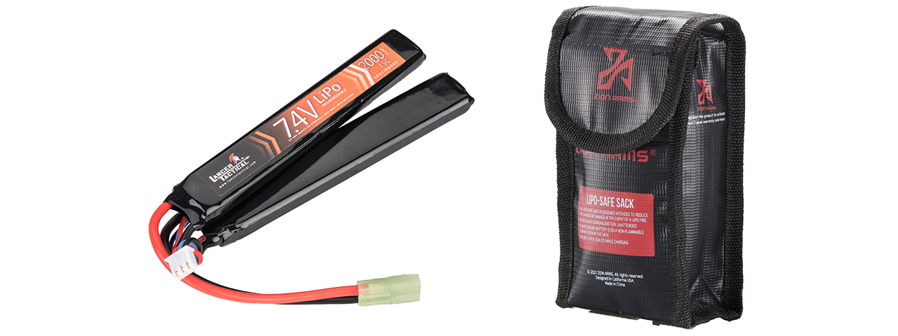 Lancer Tactical 7.4v 2000mAh 15C Butterfly Lipo Battery - Click Image to Close