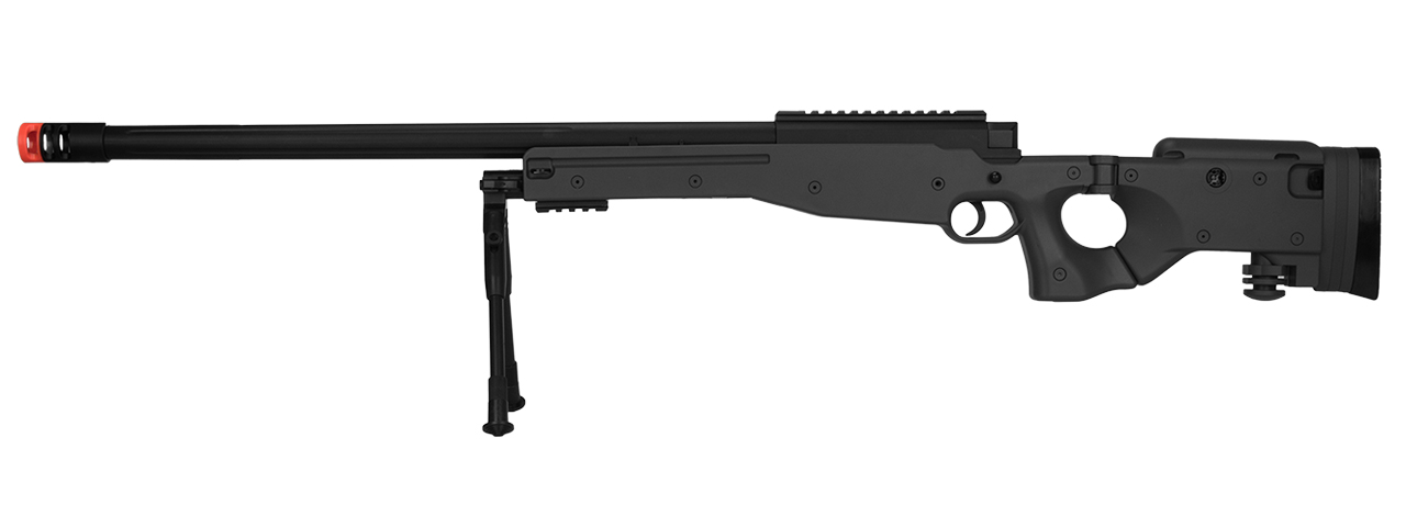 M1196B BOLT ACTION AIRSOFT SNIPER RIFLE W/ FOLDING STOCK (BLACK) - Click Image to Close