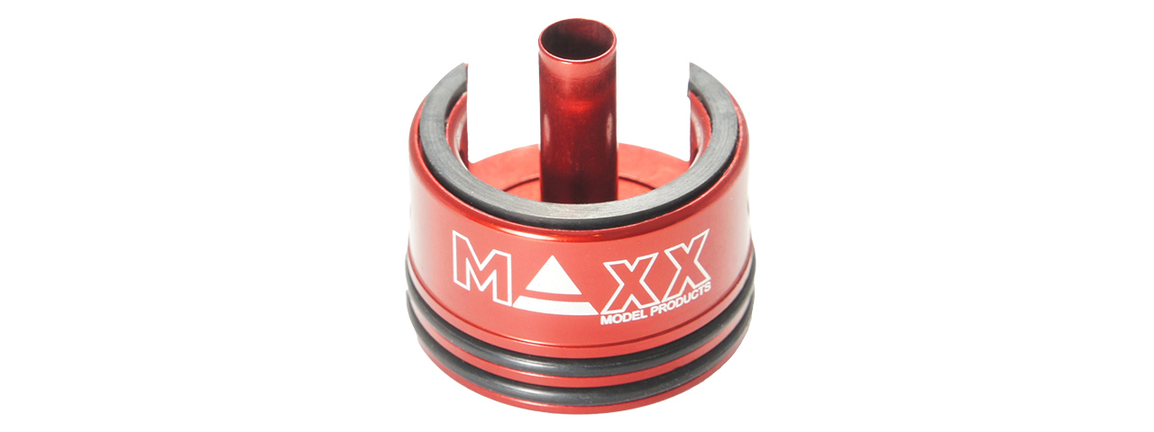 MX-CYL001CHS ALUMINUM DOUBLE AIRSEAL & DAMPER AEG CYLINDER HEAD (RED) - Click Image to Close