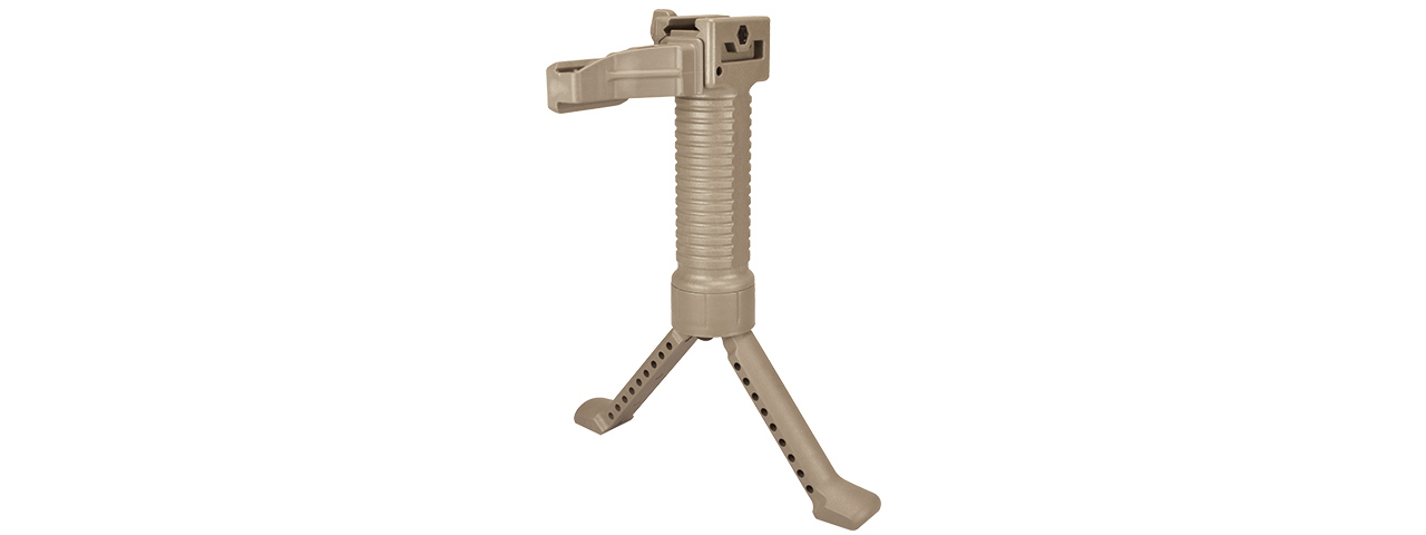 SG-01D-T TACTICAL BIPOD GRIP WITH SINGLE RAIL GRIP POD SYSTEM (TAN) - Click Image to Close