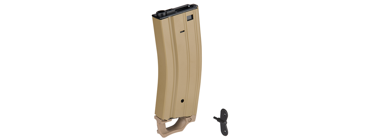 SG-618-1T 330RD M4 / M16 HIGH CAP AIRSOFT AEG MAGAZINE W/ PULL TAB (TAN) - Click Image to Close