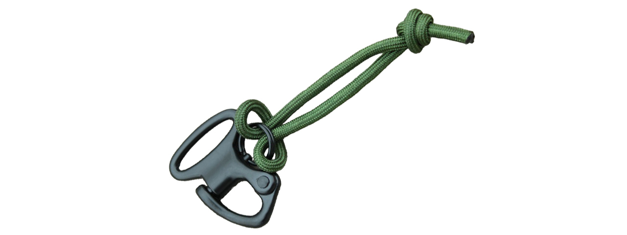 T1635-G QUICK DETACH SHACKLE WITH PARACORD PULL (OD GREEN) - Click Image to Close