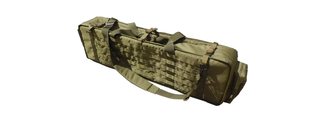 AMA MOLLE LINED TACTICAL RIFLE BAG W/ SHOULDER STRAP - KHAKI - Click Image to Close