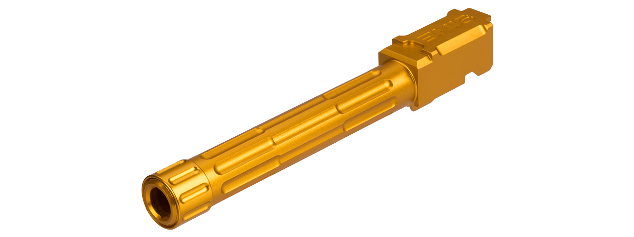 FLUTED / THREADED OUTER BARREL FOR G-SERIES GBB PISTOLS (GOLD) - Click Image to Close