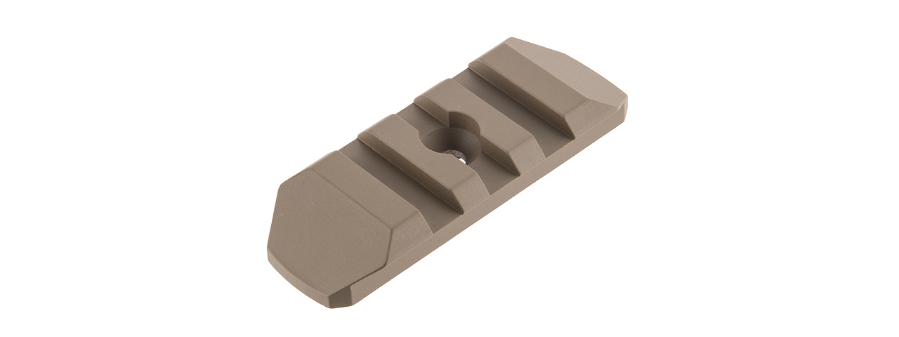 ATLAS CUSTOM WORKS 3-SLOT FULL METAL KEYMOD PICATINNY RAIL SEGMENT (TAN) - Click Image to Close