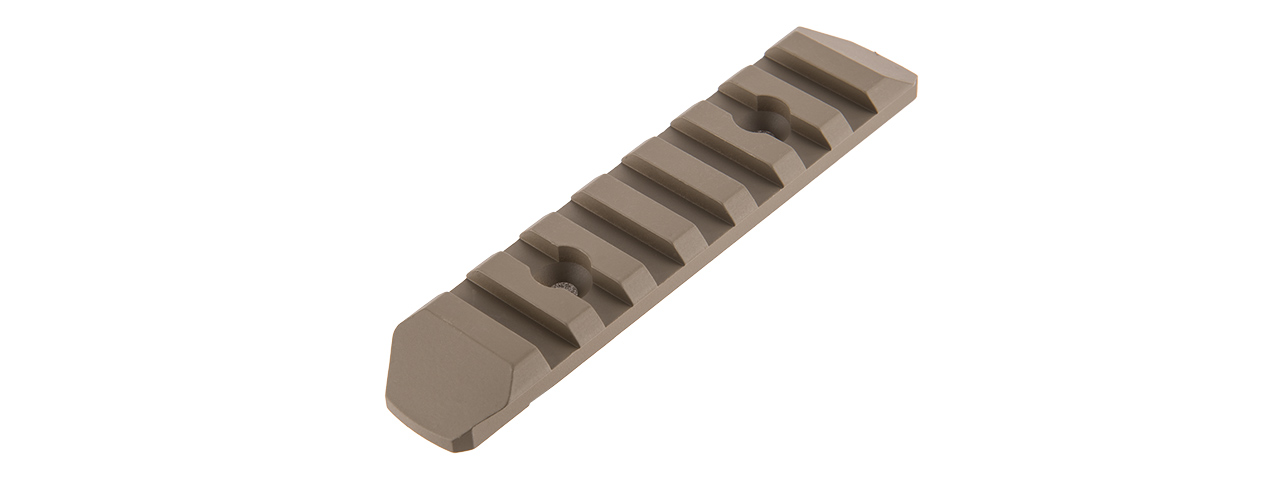 ATLAS CUSTOM WORKS 7-SLOT FULL METAL KEYMOD PICATINNY RAIL SEGMENT (TAN) - Click Image to Close