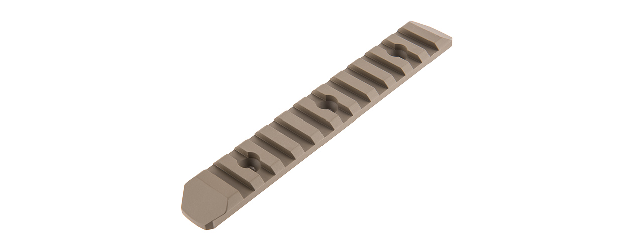 ATLAS CUSTOM WORKS 11-SLOT FULL METAL KEYMOD PICATINNY RAIL SEGMENT (TAN) - Click Image to Close