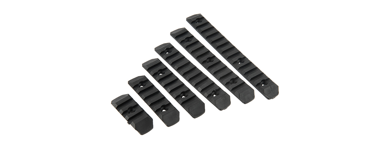 ATLAS CUSTOM WORKS 6 PIECE KEYMOD POLYMER PICATINNY RAIL SET (BLACK) - Click Image to Close