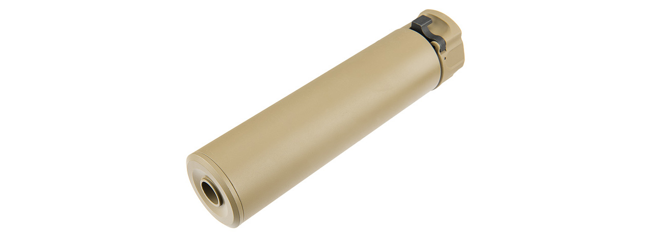 ATLAS CUSTOM WORKS FULL METAL SOCOM QD BARREL EXTENSION W/ FLASH HIDER [MINI] (TAN) - Click Image to Close