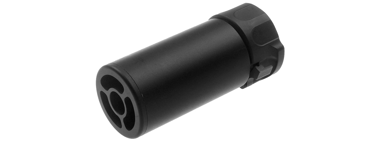 ATLAS CUSTOM WORKS FULL METAL SOCOM QD BARREL EXTENSION W/ FLASH HIDER [MINI] (BLACK) - Click Image to Close