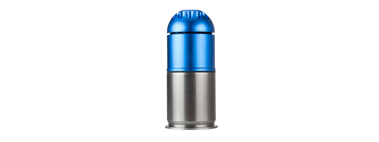 ATLAS CUSTOM WORKS AIRSOFT 96 ROUND GRENADE SHELL (BLUE / SILVER) - Click Image to Close