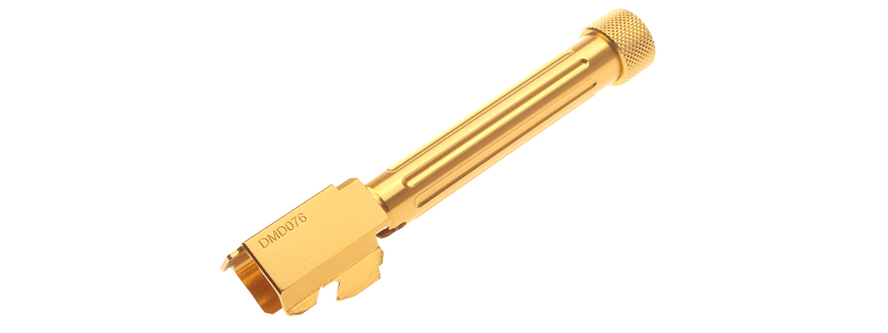 ATLAS CUSTOM WORKS FLUTED / THREADED OUTER BARREL FOR G-SERIES GBB PISTOLS (GOLD) - Click Image to Close