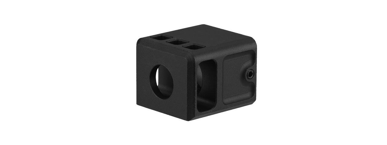 ATLAS CUSTOM WORKS -14MM CCW AIRSOFT STUBBY COMPENSATOR FOR G SERIES GBB PISTOLS (BLACK) - Click Image to Close