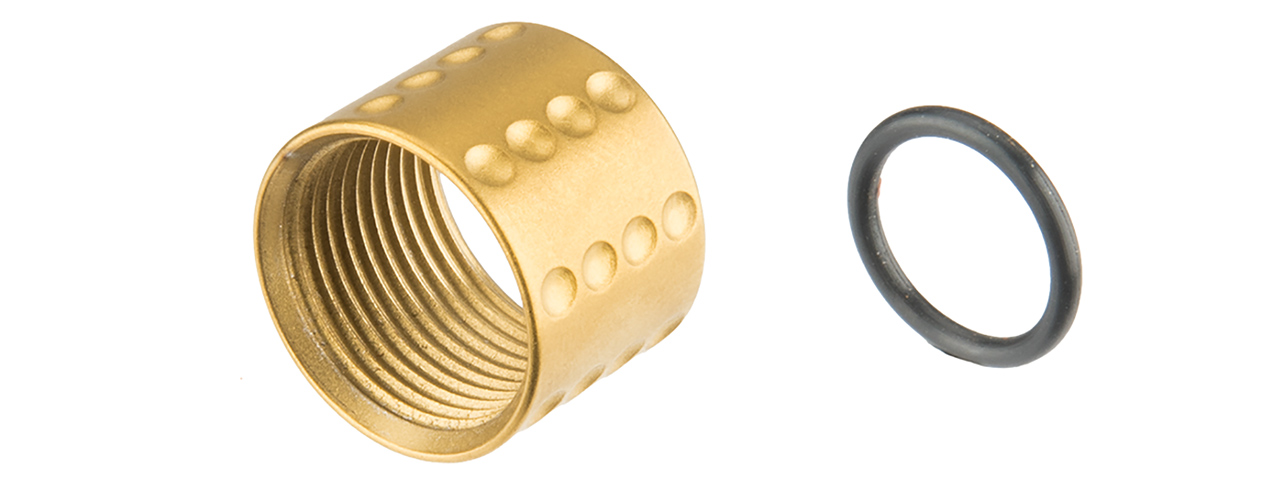 ATLAS CUSTOM WORKS DIPS FULL METAL -14MM CCW THREAD PROTECTOR (GOLD) - Click Image to Close