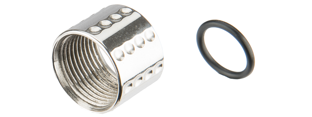 ATLAS CUSTOM WORKS DIPS FULL METAL -14MM CCW THREAD PROTECTOR (SILVER) - Click Image to Close