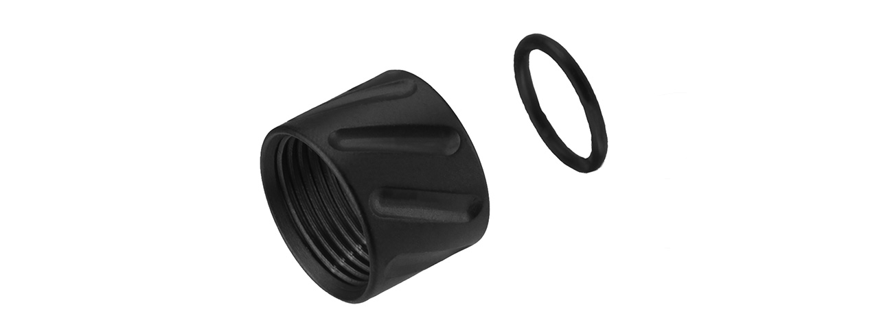 ATLAS CUSTOM WORKS ANGLES FULL METAL -14MM CCW THREAD PROTECTOR (BLACK) - Click Image to Close