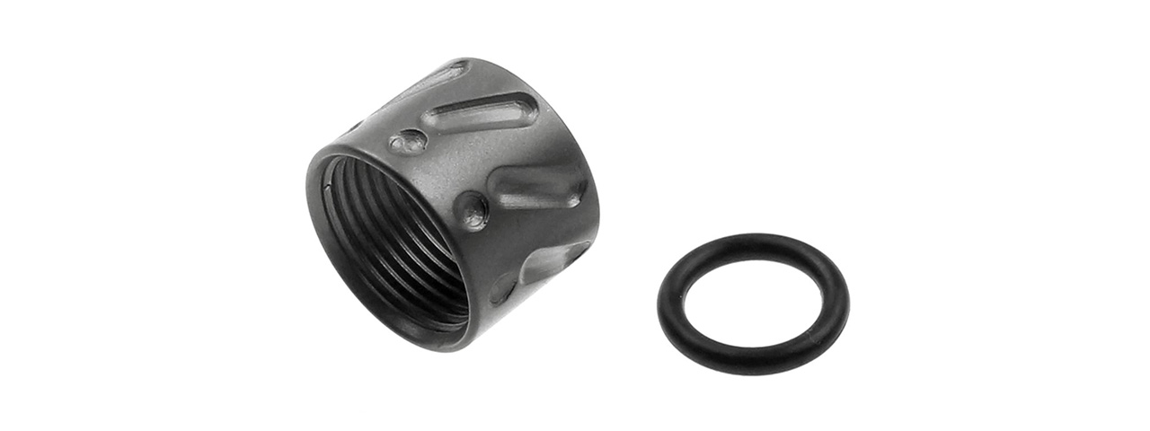 ATLAS CUSTOM WORKS ANGLES/DIPS FULL METAL -14MM THREAD PROTECTOR (BLACK) - Click Image to Close