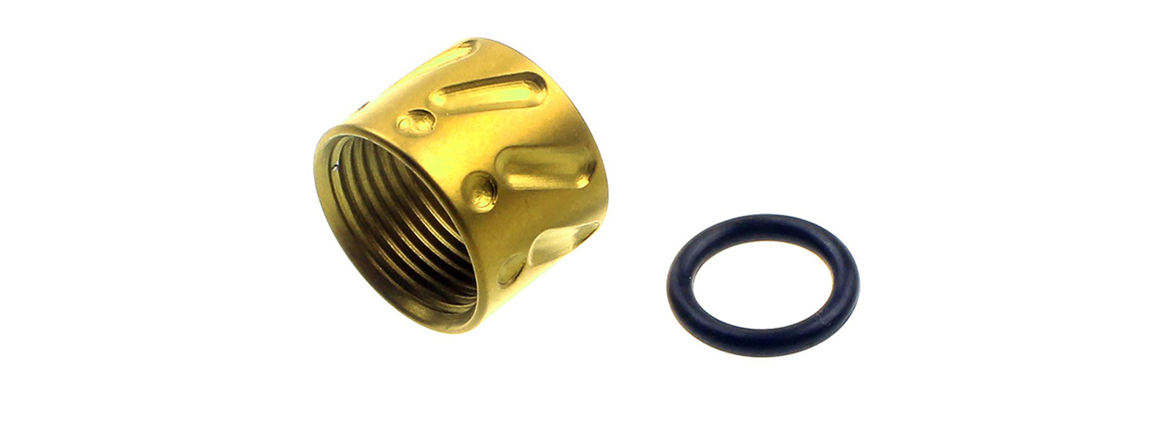 ATLAS CUSTOM WORKS ANGLES/DIPS FULL METAL -14MM THREAD PROTECTOR (GOLD) - Click Image to Close