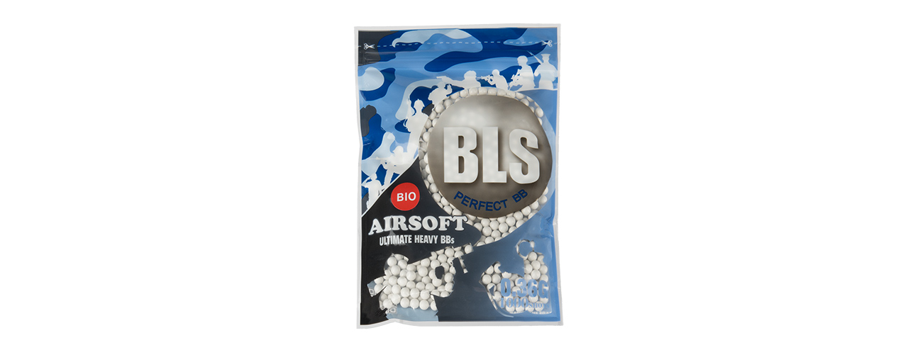 BLS PERFECT BB 0.36G (BIODEGRADABLE) AIRSOFT BBS [1000RD] (WHITE) - Click Image to Close
