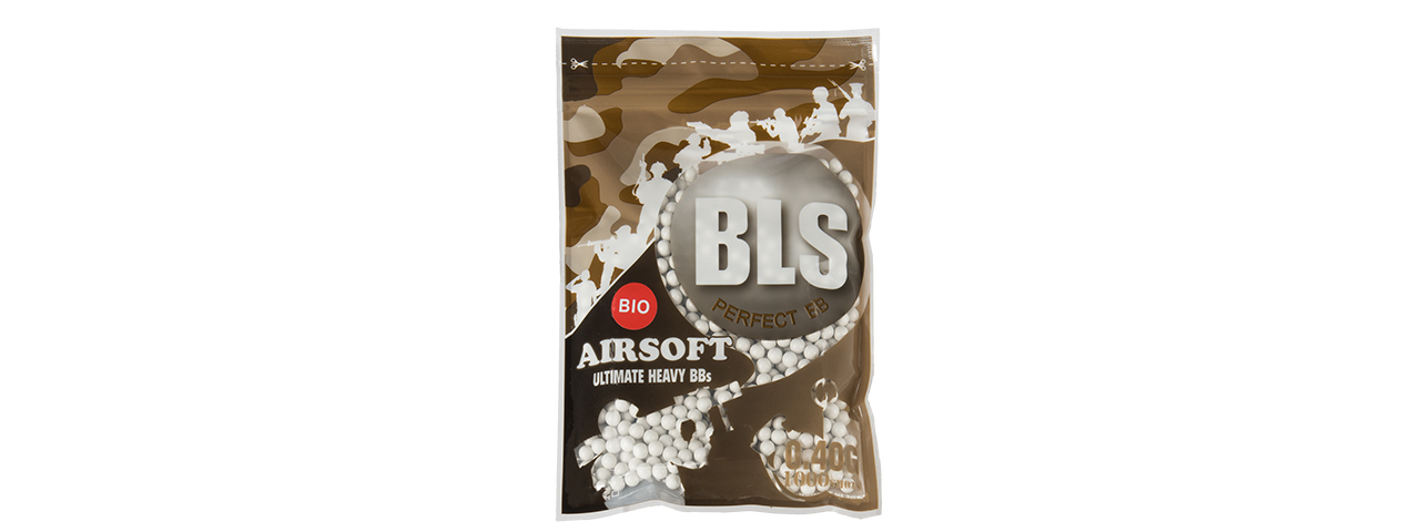 BLS PERFECT BB 0.40G (BIODEGRADABLE) AIRSOFT BBS [1000RD] (WHITE) - Click Image to Close