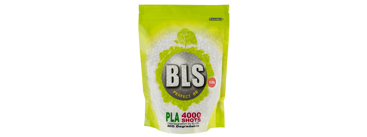 BLS PERFECT BB 0.28G (BIODEGRADABLE) AIRSOFT BBS [4000RD] (WHITE) - Click Image to Close