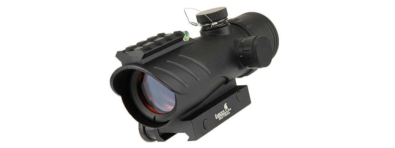 LANCER TACTICAL ENCLOSED RED DOT SIGHT W/ TOP OPTIC RAIL (BLACK) - Click Image to Close