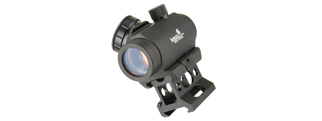 LANCER TACTICAL 1 X 30 MINI RED DOT SIGHT W/ PICATINNY RISER (BLACK) - Click Image to Close