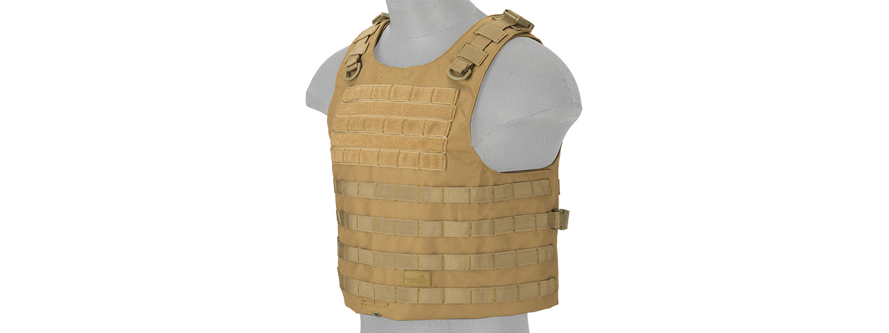 LANCER TACTICAL 1000D NYLON MOLLE UTILITY VEST (KHAKI) - Click Image to Close