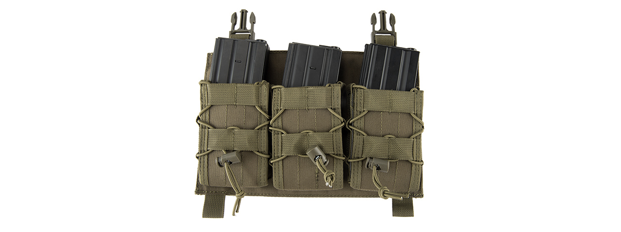 LANCER TACTICAL ADAPTIVE HOOK AND LOOP TRIPLE AR MAG POUCH (OD GREEN) - Click Image to Close