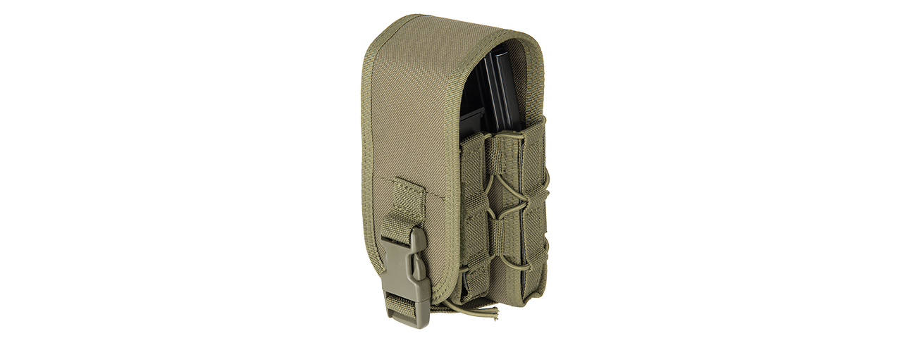 LANCER TACTICAL 1000D NYLON QD BUCKLE PISTOL/RIFLE MAG POUCH (OD GREEN) - Click Image to Close