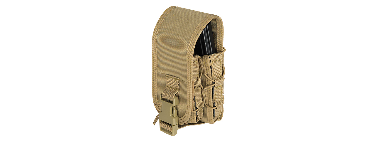 LANCER TACTICAL 1000D NYLON QD BUCKLE PISTOL/RIFLE MAG POUCH (TAN) - Click Image to Close