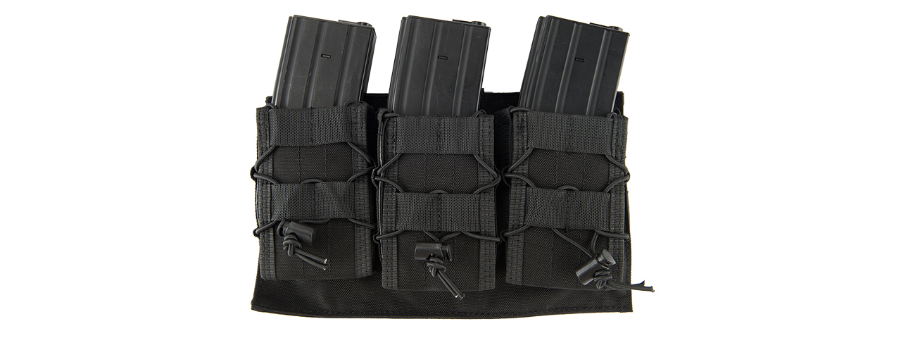 LANCER TACTICAL 1000D NYLON MOLLE TRIPLE AR MAG POUCH (BLACK) - Click Image to Close