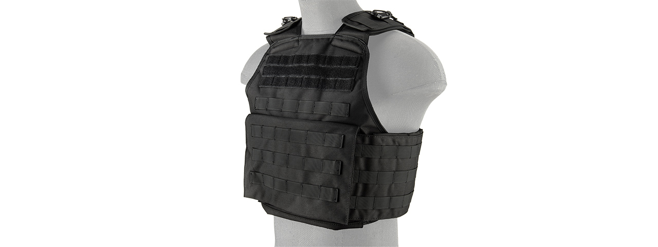 LANCER TACTICAL BATTLE 1000D NYLON MOLLE TACTICAL VEST (BLACK) - Click Image to Close