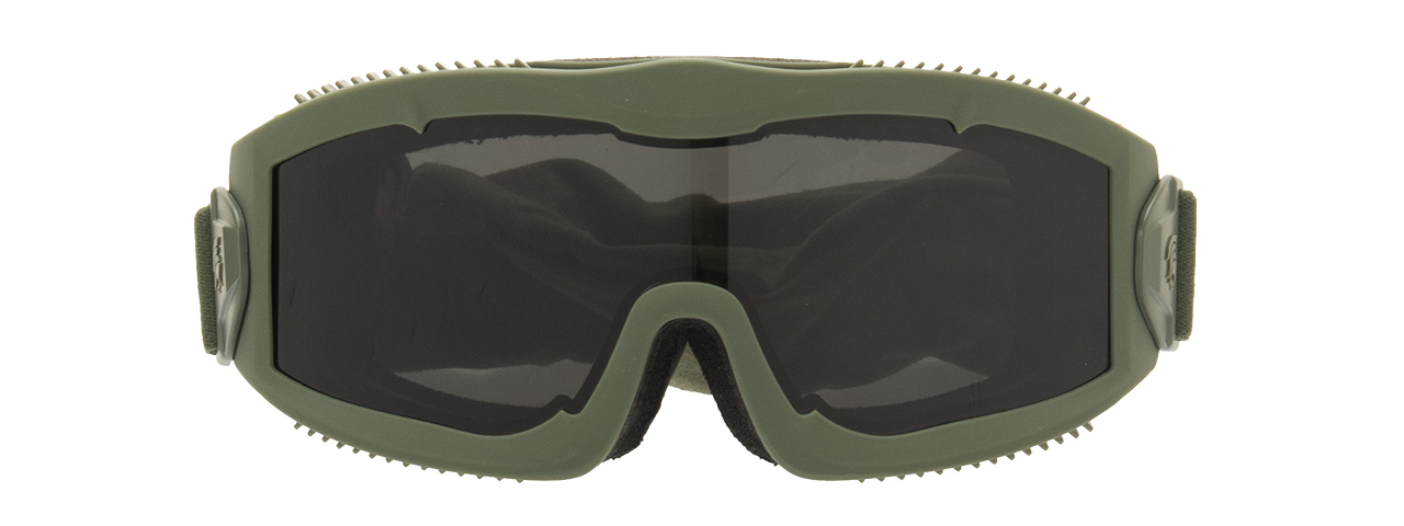 LANCER TACTICAL AERO PROTECTIVE OD GREEN AIRSOFT GOGGLES (SMOKE/YELLOW/CLEAR LENS) - Click Image to Close