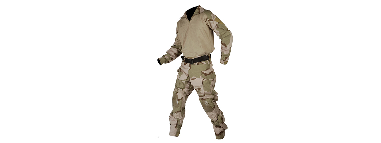 LANCER TACTICAL COMBAT TACTICAL UNIFORM SET (TRI DESERT-XXXL) - Click Image to Close