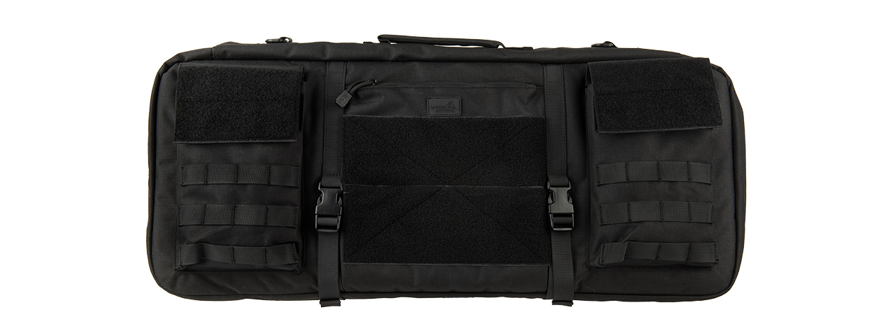 LANCER TACTICAL 1000D NYLON 3-WAY CARRY 29" DOUBLE RIFLE GUN BAG (BLACK) - Click Image to Close