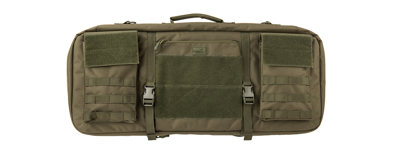 LANCER TACTICAL 1000D NYLON 3-WAY CARRY 29" DOUBLE RIFLE GUN BAG (OD GREEN) - Click Image to Close