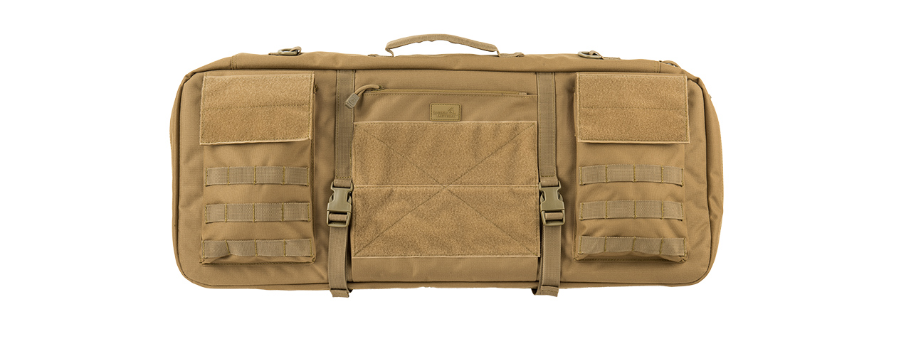 LANCER TACTICAL 1000D NYLON 3-WAY CARRY 29" DOUBLE RIFLE GUN BAG (KHAKI) - Click Image to Close